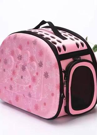 Сумка переноска домашних животных до 5 кг cosmopet s 35x20х22 см розовый