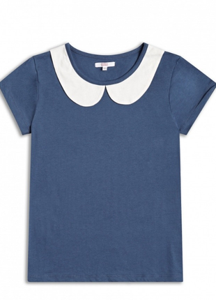 Светло синяя блуза футболка школа с воротничком "sugar squad" англия  на 3, 4,13 ,14лет