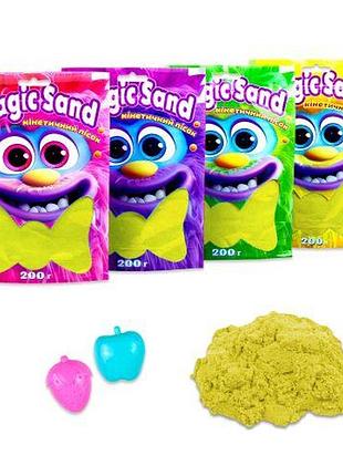 Кінетичний пісок "magic sand", 200 г (жовтий)
