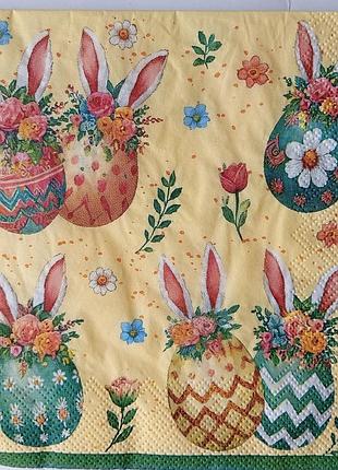 Серветки для декупажу великодні кролики