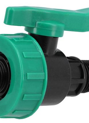 Кран кульовий до водяних пластикових труб ø= 1/2" х 1/2" m/m-різьб flo з поліпроп, для тиску 16bar