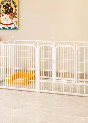 Металевий вольєр для собак і цуценят springos 160 x 80 x 80 см складний білий