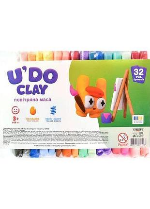 Набор для творчества (воздушный пластилин) "uʼdo clay" 32 брикета