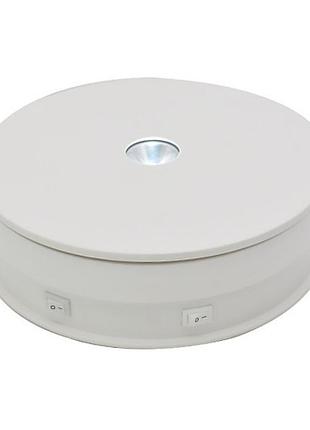 Предметний стіл поворотний з підсвіткою 20см білий 20кг puluz eda001759102b
