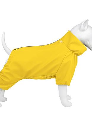Дощовик для великих собак waudog clothes l55 жовтий водонепроникний спина 52-55 см, шия 50-55 см, груди 77-79 см, 19918