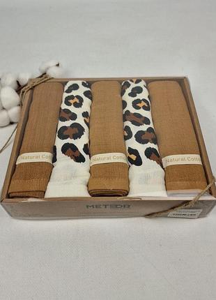 Набір муслінових рушників nilteks 5 шт leopar