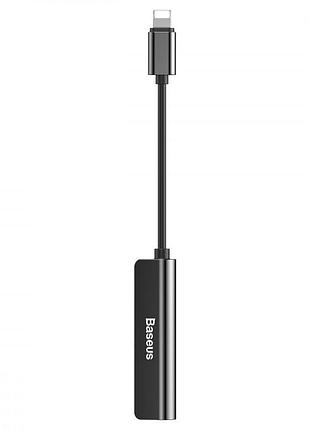Переходник aux baseus l52 lightning to 2xlightning + 3.5mm black