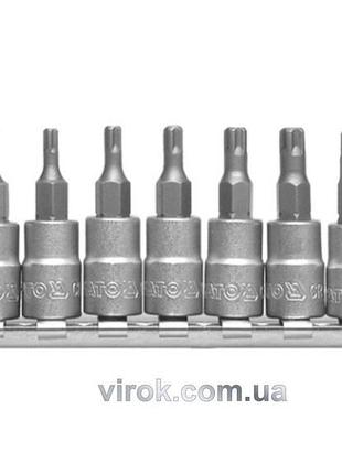 Набір головок yato : torx ts10-ts40, квадрат 1/4" торцеві, l= 35 мм. 7 шт. [12/48]