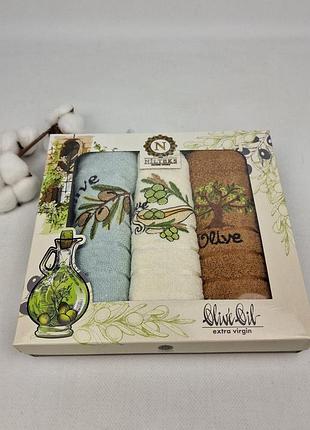 Набір махрових рушників juanna 3 шт silvery box olive