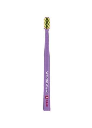 Зубная щетка curaprox cs 5460 ultra soft, d 0,10 мм 14 зубная щетка фиолетовая/щетина зеленый лайм