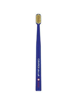 Зубная щетка curaprox cs 5460 ultra soft, d 0,10 мм 23 зубная щетка темно-синяя/щетина желтая