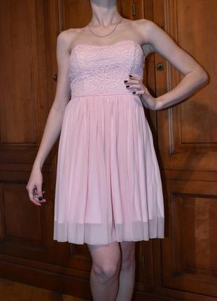 Платье нежно-розового цвета с открытой спинкой5 фото
