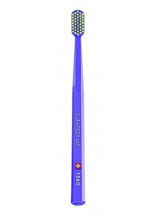 Зубная щетка curaprox cs 1560 soft, d 0,15 мм 11 зубная щетка фиолетовая/щетина светло-зеленая