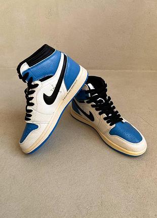Женские кроссовки 1 retro x travis scott blue premium