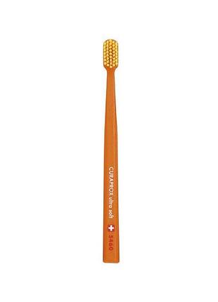 Зубная щетка curaprox cs 5460 ultra soft, d 0,10 мм 06 зубная щетка оранжевая/щетина желтая