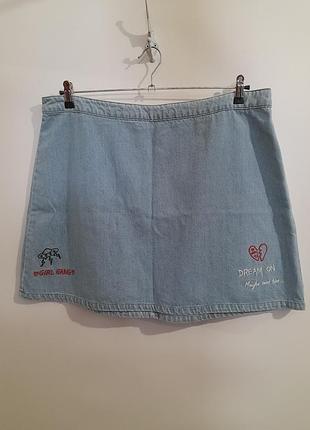 Denim co. primark новая хлопковая джинсовая мини-юбка