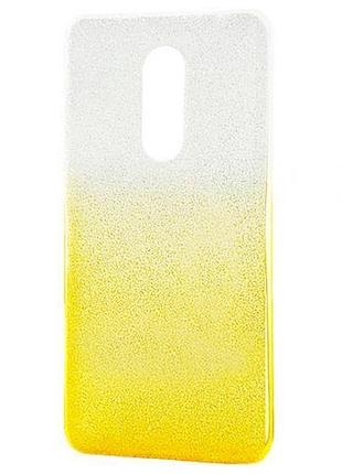Чехол блёстки для xiaomi redmi note 4x золотистый