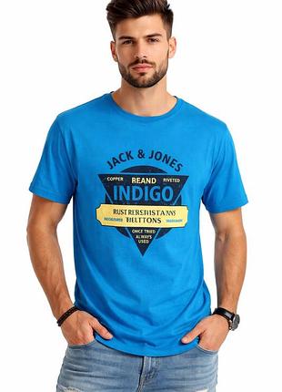 Чоловіча футболка jack & jones premium organic 60% бавовна 40% поліестер