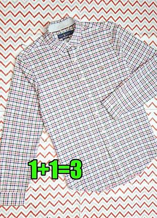 😉1+1=3 брендовая натуральная рубашка оксфорд в клетку ralph lauren, размер 44 - 46