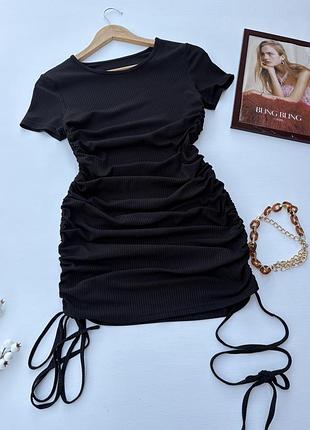 Мини платье с шнуровкой 5