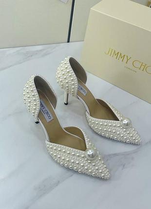 Жіночі шкіряні туфлі з перлинами jimmy choo, розмір 35-41