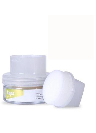 Делікатний крем для взуття kaps delicate cream) 50 ml, з аплікатором 101 білий