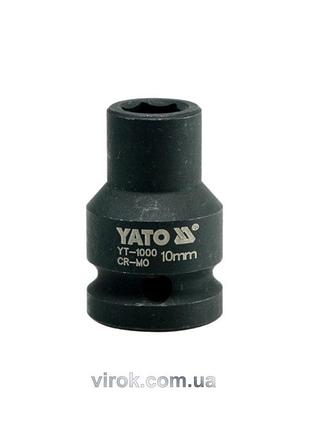 Головка торцева ударна 6-гранна yato : квадрат 1/2", м= 10 мм, l= 39 мм [60/240]