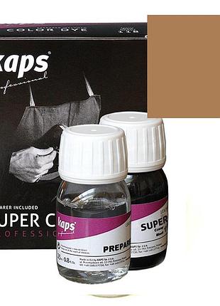 Краска для обуви + средство для подготовки к покраске kaps super color + preparer 25 ml 120 brown sugar