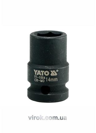 Головка торцевая ударная 6-гранная yato : квадрат 1/2", м=14 мм, l=39 мм [60/240]
