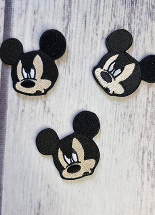 Нашивка пришивная микки маус (mickey mouse), набор 3 штуки