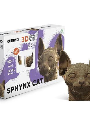 Картонный 3d пазл-конструктор "cartonic 3d puzzle sphynx cat" кот сфинкс