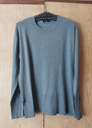 Вискозный джемпер, тонкий свитер оливкового цвета, 2xl/3xl