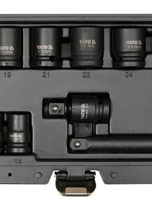 Набір головок ударних торцевих yato з квадратом 1/2", m10-m27 мм з подовжувачем, 11 од. [10]
