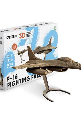 Картонный 3d пазл-конструктор "cartonic 3d puzzle f-16 fighting falcon" уничтожитель f-16 «бейская сокол»