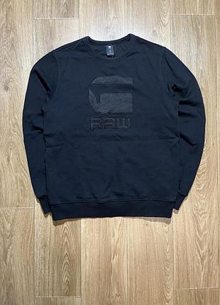 Світшот g-star raw чорний з логотипом, розмір s-m