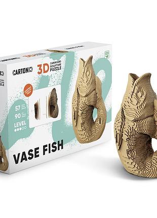 Картонный 3d пазл-конструктор "cartonic 3d puzzle fish vase" ваза из рыбы