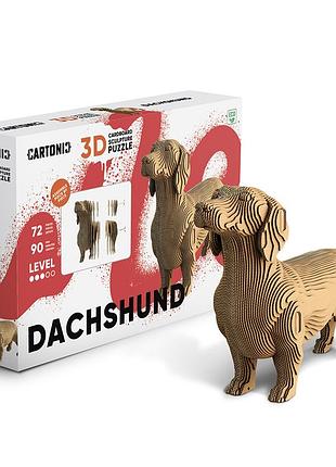 Картонный 3d пазл-конструктор "cartonic 3d puzzle dachshund" такса