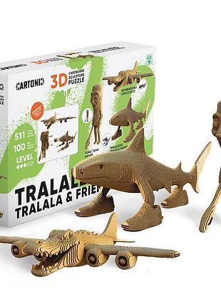 Картонний 3d пазл-конструктор "cartonic 3d puzzle tralalero tralala & friends" тунтун-саур