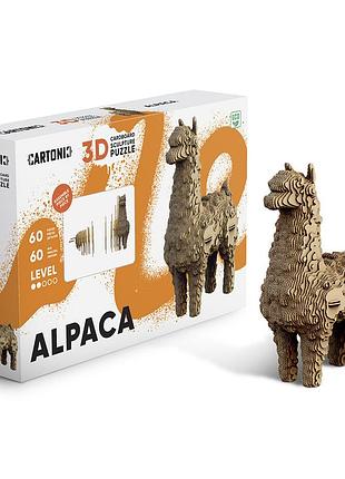 Картонний 3d пазл-конструктор "cartonic 3d puzzle alpaca" альпака