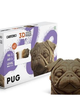 Картонный 3d пазл-конструктор "cartonic 3d puzzle pug" мопс