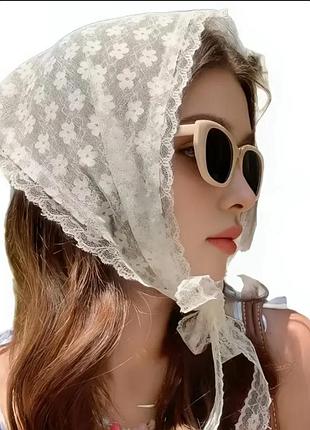 Косинка хустка хустинка жіноча мереживна біла нова