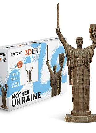 Картонний 3d пазл-конструктор "cartonic 3d puzzle mother ukraine" україна-мати