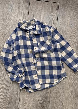 Рубашка в клетку zara рост 104