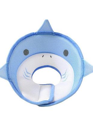 Мягкий воротник-подушка для кошек lesko dt-613 s blue shark послеоперационный защитный от вылизывания 3шт