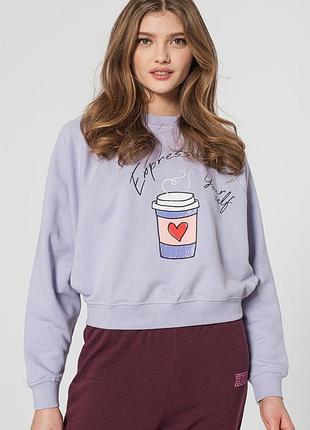 Толстовка onljennifer life l/s o-neck box swt 15250226-cosmic sky-print:coffee only l бузковий 15250226-cosmic sky-print