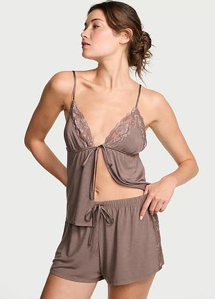 Пижамный комплект с кружевными вставками victoria’s secret