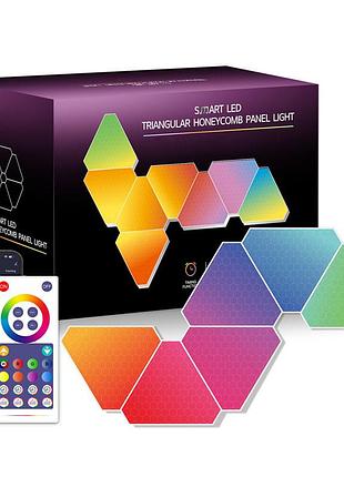 Настінний світильник smart triangular quantum light sal-012b bluetooth usb interface with app 6pcs white