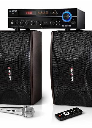 Акустическая система с микрофоном, 1000w, 8", пульт управления, kimiso qs-a8 bt