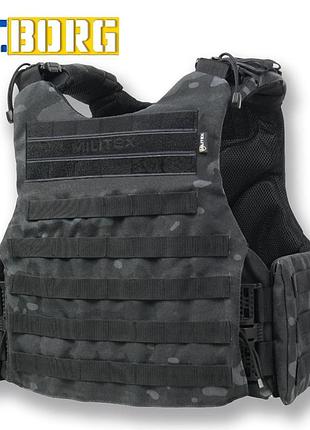 Бронежилет militex modular x-1 (збільшена площа захисту) black multicam