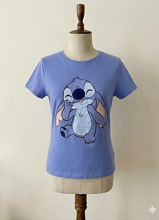 Футболка disney стіч блакитна xs котон